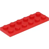 LEGO 2x6 plaque 3795 - 50 pièces rouge