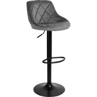 EHokery Tabouret de bar CYDRO BLACK - Grafit Velvet, hauteur réglable
