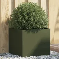 Prolenta Maison Exclusive - Bac à plantes vert olive 42x40x39 cm en acier