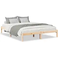 Syfax Cadre de lit extra long sans matelas 160x220 cm bois massif pin