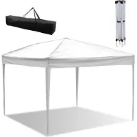 HENGDA Pavillon 3x3m ohn Seiten, Festzelt Faltpavillon Gartenzelt, UV-Schutz, pour jardin terrasse fête blanc