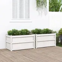 Prolenta Maison Exclusive - 2 bacs à plantes blancs en bois massif de pin