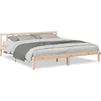 Syfax Cadre de lit extra long sans matelas 200x220 cm bois massif pin