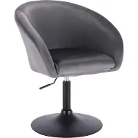 Merkloos Tabouret de bar - Industriel - Gris foncé - Velours - Réglable en hauteur - Avec dossier - Hauteur d'assise 44-57cm - 1 pièce