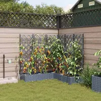 Prolenta Maison Exclusive - Lot de 5 jardinières d'extérieur, gris clair, 120 x 120 x 126 cm, PP