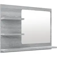 Syfax Miroir de bain Sonoma gris 60x10,5x45 cm Bois d'ingénierie
