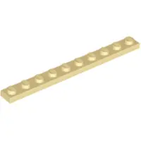 LEGO 1x10 panneaux 4477 - 100 pièces beige