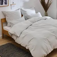 Blumtal linge de lit 155x220cm gris - 100% coton - 1 housse de couette + 1 taie d'oreiller 80x80cm