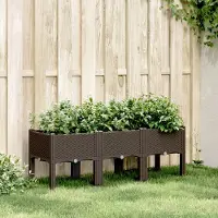 Prolenta Maison Exclusive - Jardinière sur pieds marron 120x40x42 cm PP