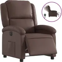 Syfax Fauteuil inclinable électrique Marron Similicuir