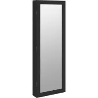 Syfax Armoire à bijoux avec miroir et éclairage LED mural noir