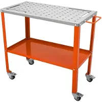 StarTech.com Table de soudure Deluxe- Grand établi de soudure - Table de travail avec capacité de charge de 544 kg - Table perforée en acier au carbone 94 trous (1,6 cm)- Table de travail mobile 91,4 x 45,7 cm.