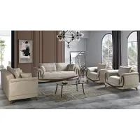 AEA Sofagarnitur 3+2+1+1+1 Holz Wohnzimmer Luxus Sofa JVmoebel