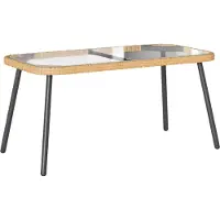 Syfax Table basse Marron et Noir 90 x 45 x 43 cm polyrotin