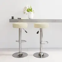 Prolenta Maison Exclusive - Tabourets de bar, lot de 2, tissu crème