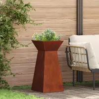 Prolenta Maison Exclusive - Jardinières sur pied, modèle colonne, 2 pièces, couleur rouille, dimensions : 35 x 35 x 73 cm