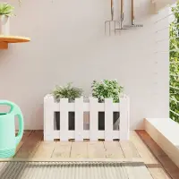 Prolenta Maison Exclusive - Bac à plantes design clôture à lattes blanc 60x30x30 cm bois de pin
