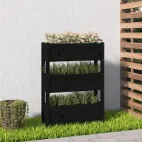 Prolenta Maison Exclusive - Bac à plantes noir 77x25x104,5 cm Bois massif de pin