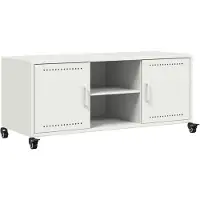 vidaXL Armoire TV blanche 100,5x39x43,5 cm Acier