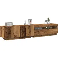Prolenta Maison Exclusive - Meuble TV avec lumières LED vieux bois bois d'ingénierie