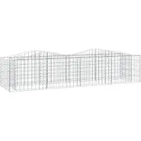 Syfax Lit surélevé à gabions arqué 200x50x50 cm Fer galvanisé