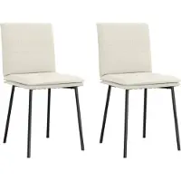 Syfax Chaises à manger lot de 2 Crème Velours