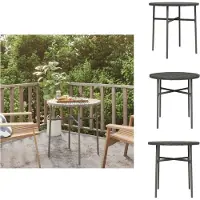 vidaXL Table d'appoint Gris 45 cm Poly rotin - Tables de jardin