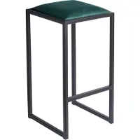 Ferro Tabouret de bar 64 cm Vert - Tabouret de bar moderne en métal sans dossier de style loft avec assise rembourrée