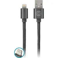 Forever Câble de chargement USB Câble de données iPhone en plastique cuir noir compatible avec iPhone 5 / 5S / SE / 6 / 6S / 6 Plus / 7 / 7 Plus / 8 / 8 Plus / X / XS