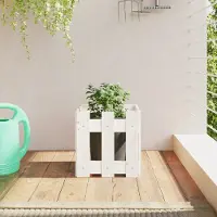 Prolenta Maison Exclusive - Bac à plantes design clôture à lattes blanc 30x30x30 cm bois de pin