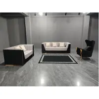 AEA Wohnzimmer 3tlg. Sofagarnitur 3+2+1 Sitzer mit Weichem Stoffbezug Relax