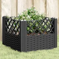 Prolenta Maison Exclusive - Jardinière avec piquets Noir 43,5x43,5x43,5 cm PP