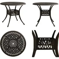 vidaXL Table de jardin Bronzes 90x90x74 cm Fonte d'aluminium - Table de jardin - Tables - Tables