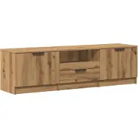 Syfax Meuble TV Chêne Artisan 140x35x40 cm Bois d'ingénierie