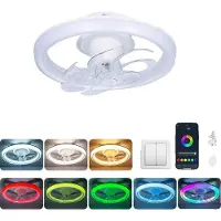 OEM Lampe de ventilateur de plafond, éclairage RGB, télécommande, lampe de ventilateur oscillante, 7
