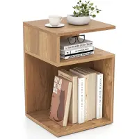 StarTech.com Table d'appoint en bois - Table de chevet / table basse - 3 niveaux - Design moderne - Pour le salon et la chambre à coucher - 33 x 33 x 50 cm - Marron