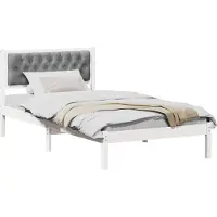 Syfax Cadre de lit Gris clair 100 x 200 cm Pin massif