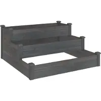 Syfax Lit surélevé de jardin gris 120x120x56 cm bois massif de sapin