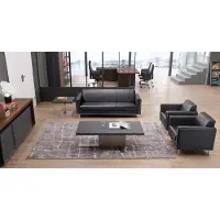 AEA Table basse moderne en MDF, PVC et acier inoxydable aspect bois