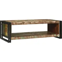 Syfax Table basse Multicolore 120 x 50 x 38 cm Bois Recyclé Solide