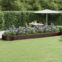 Prolenta Maison Exclusive - Potager surélevé en acier galvanisé 523 x 140 x 36 cm, marron