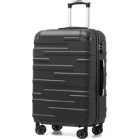 Sonstiges COOLIFE Valise rigide moyenne 4 roulettes gris foncé Serrure TSA