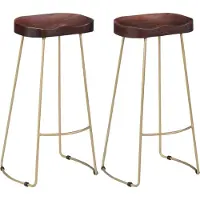 Prolenta Maison Exclusive - Tabourets de bar Gavin, lot de 2, en bois massif de manguier