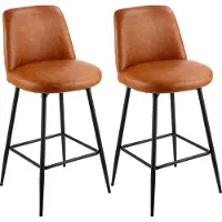 StarTech.com Lot de 2 tabourets de bar - Tabouret de comptoir - Avec dossier - Hauteur 98 cm - Structure métallique - Supporte jusqu'à 136 kg - Pour cuisine, bar & îlot de cuisine - Marron