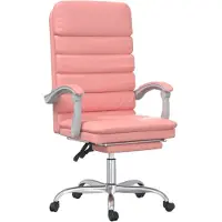 Syfax Fauteuil de massage inclinable de bureau Rose Similicuir
