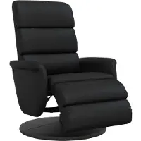 Syfax Fauteuil inclinable avec repose-pieds noir similicuir