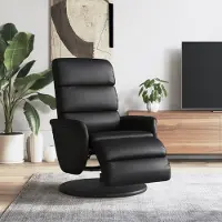 Prolenta Maison Exclusive - Fauteuil relax avec repose-pieds, revêtement en similicuir noir