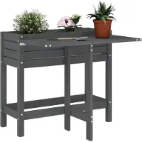 Prolenta Maison Exclusive - Jardinière avec plateau rabattable Gris Bois massif Pin