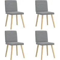 Syfax Chaises à manger lot de 4 gris clair tissu