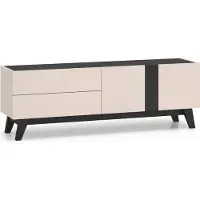Furnlux Classic FURNLUX Tv Stand Freshion Beige Et Noir 160cm / Couleur principale : Beige / Dimensions : 160 x 55 x 40 cm